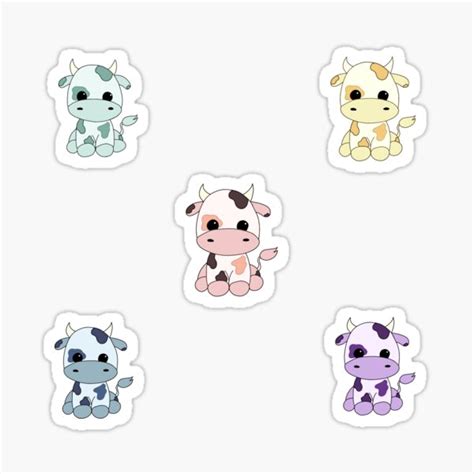 "cute mini cow sticker pack" Sticker for Sale by museonmars | Redbubble