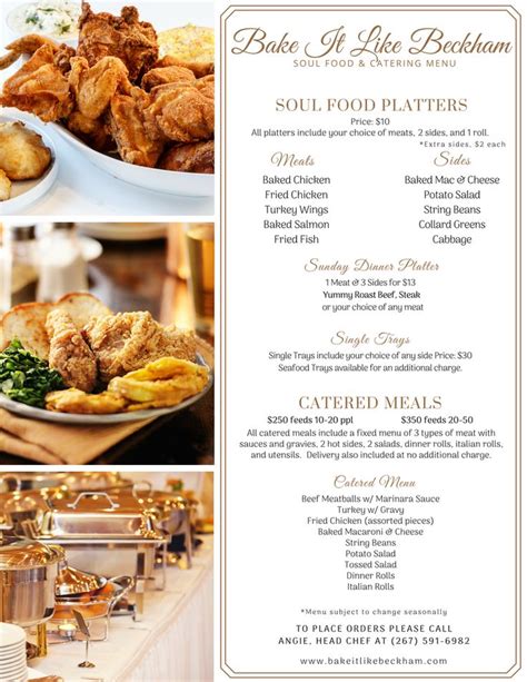 Soul Food Catering Menu Prices - How do you Price a Switches?