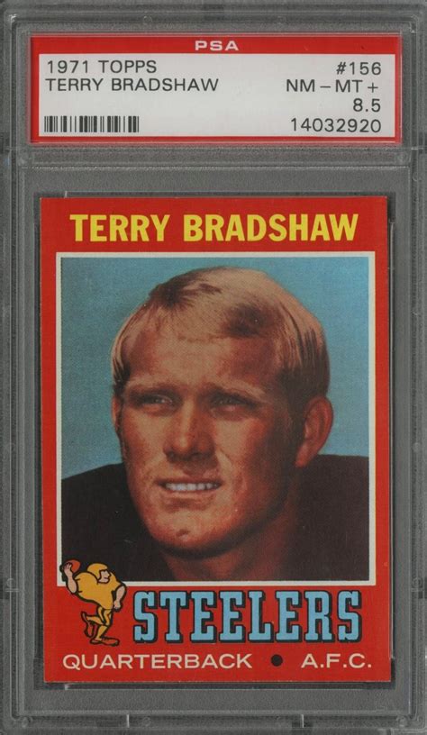 Lot Detail - 1971 Topps #156 Terry Bradshaw Rookie Card – PSA NM-MT+ 8.5