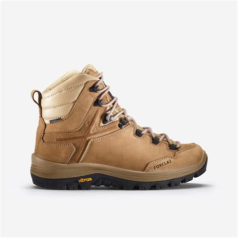 WOMEN'S WATERPROOF LEATHER HIGH TREKKING BOOTS - VIBRAM - MT500 LEATHER