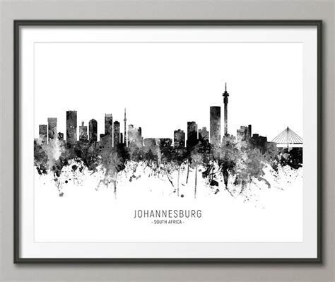 Johannesburg Skyline Johannesburg South Africa Cityscape Art - Etsy