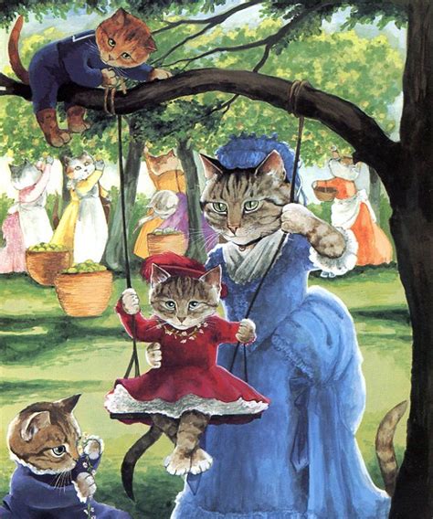 Victorian Cats, Susan Herbert, Antique / Vintage Art Prints, The Tree Swing, Print 19 | Cats ...