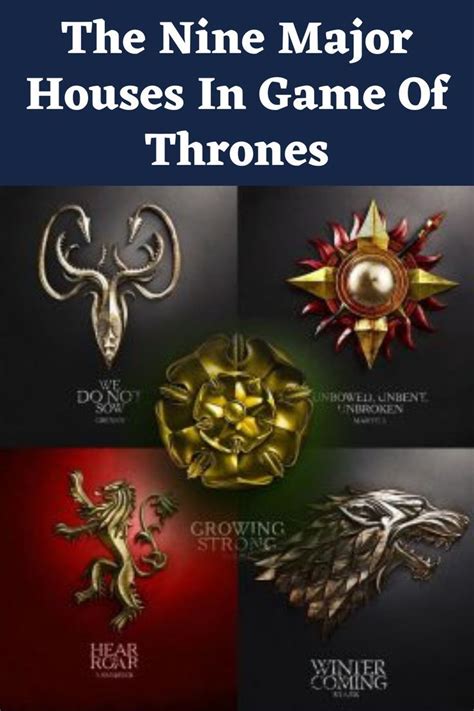 The nine major houses in game of thrones – Artofit