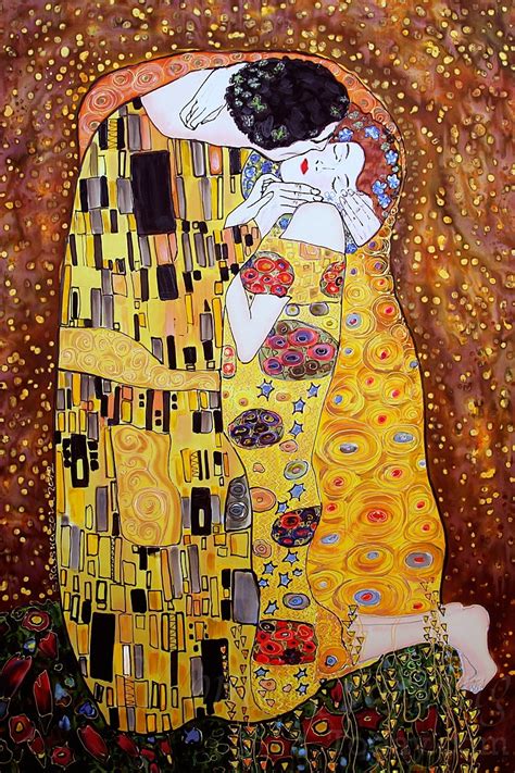 Silk Painting Gustav Klimt The Kiss