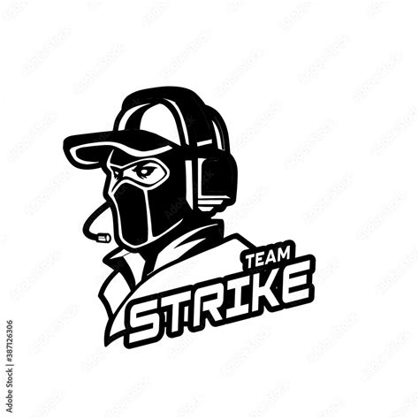 Black And White Logo Esport Team Strike Logotype Design Stock Vector ...