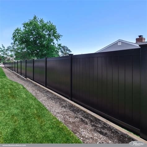 Black PVC Vinyl Privacy Fencing Panels - Illusions Vinyl Fence