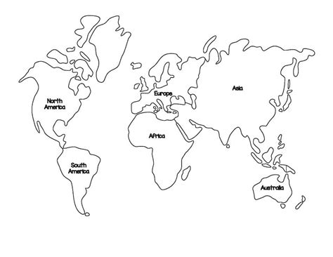 Países del mapa mundial para colorear, imprimir e dibujar –ColoringOnly.Com