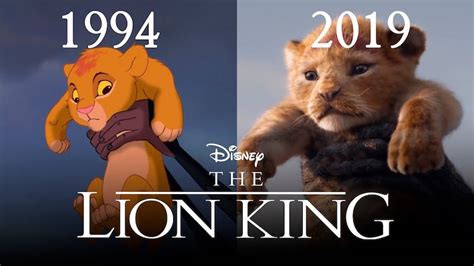 The Lion King Side-by-Side Comparison of Original 1994 Film and 2019 ...