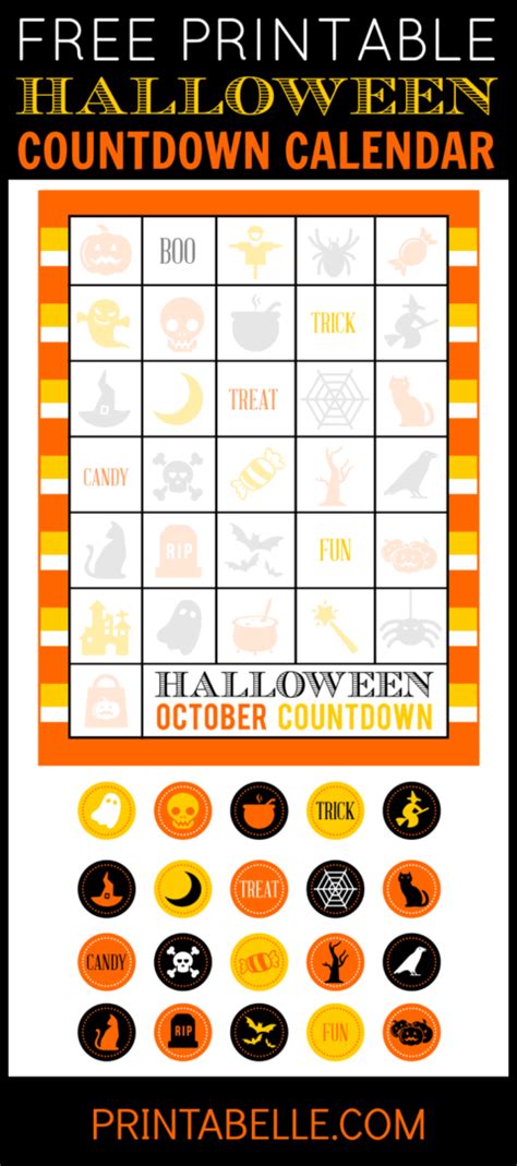 Free Printable Halloween Countdown Calendar | Printabelle