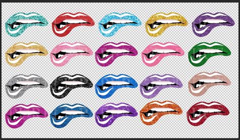 Glitter Lips Clipart Lips PNG Clip Art Lips Silhouette Lips | Etsy