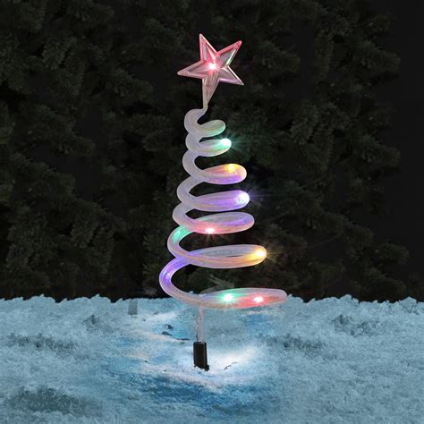 40 LED Light Up Spiral Christmas Xmas Tree Pathway Finder Lights Garden ...