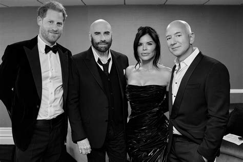 Lauren Sánchez Poses with Prince Harry, John Travolta and Jeff Bezos