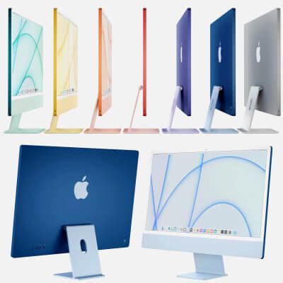 Apple IMac 24-inch All Colors 3D Model by madMIX