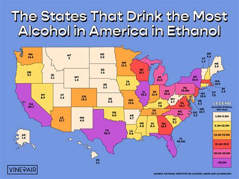 The States That Drink the Most Alcohol in America (2022) [Map] | VinePair