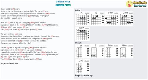 Chord: Golden Hour - tab, song lyric, sheet, guitar, ukulele | chords.vip