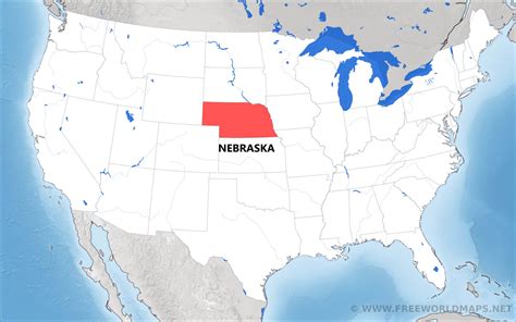 Where is Nebraska located on the map?