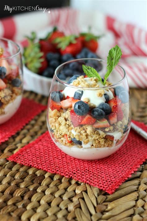 Berry Fruit and Yogurt Granola Parfait - My Kitchen Craze