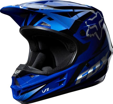 2014 FOX RACING V1 RACE Helmet BLUE 07129-002 ALL SIZES MX ATV | eBay