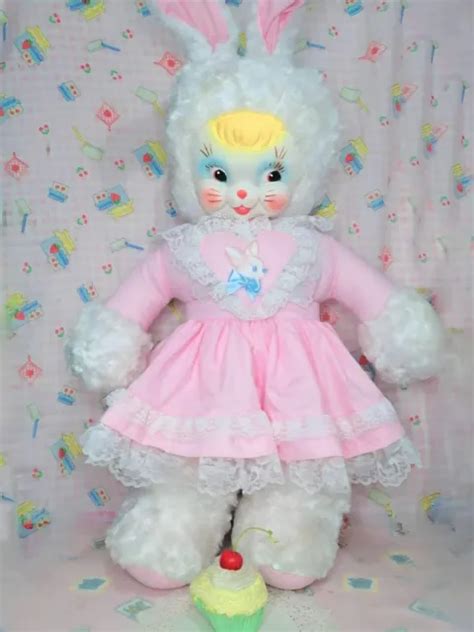 VINTAGE RUBBER FACE Plush Bunny Rabbit 26” £481.59 - PicClick UK