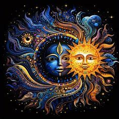 Sun and Moon - Etsy Canada in 2024 | Moon painting, Sun moon stars ...