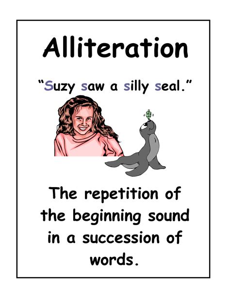 Alliteration example poster | Alliteration examples, Be an example ...