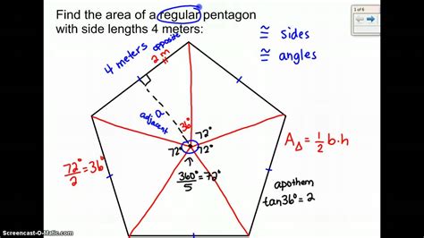 Finding the area of a regular pentagon - YouTube