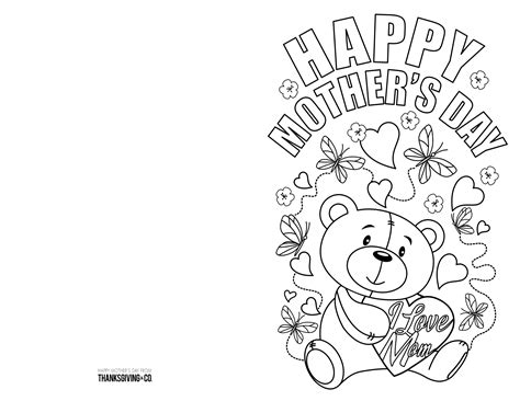 4 free printable Mother's Day ecards to color