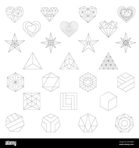 Linear illustration of geometric shapes Stock Vector Image & Art - Alamy