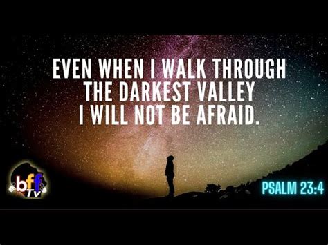 "though I walk through the valley of the shadow of death, I will fear no evil:..." Psalm 23:4 ...