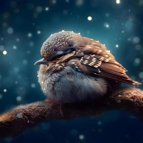 A blue jay bird in a nest with snowflakes., Ai Generative Image 23177071 Stock Photo at Vecteezy