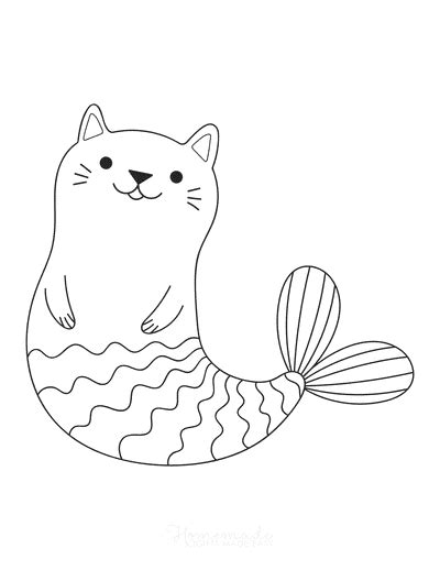 Pusheen Mermaids Coloring Page ColoringAll, 54% OFF