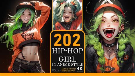 ArtStation - Hip-Hop Girl in anime style Vol.53-4K Anime Character ...