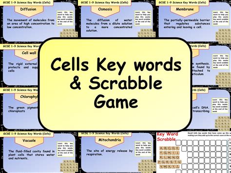 Free Cells Key words & Scrabble Game | Teaching Resources