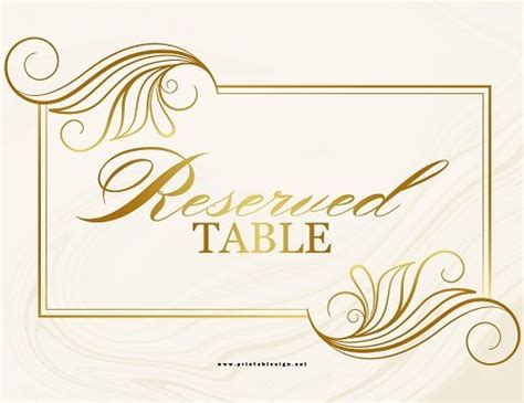 Reserved Table Signage | FREE Download