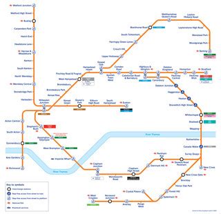 Map of London commuter rail: stations & lines