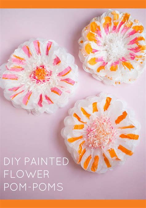 How to Paint Tissue Paper Pom-Poms - Design Improvised