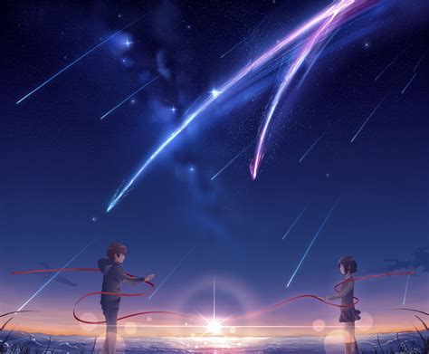 Download Taki Tachibana Mitsuha Miyamizu Anime Your Name. 4k Ultra HD Wallpaper by Kimiga Art