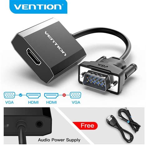 Vention VGA to HDMI Converter 1080P Male to Female With Audio VGA HDMI Digital Analog Adapter ...