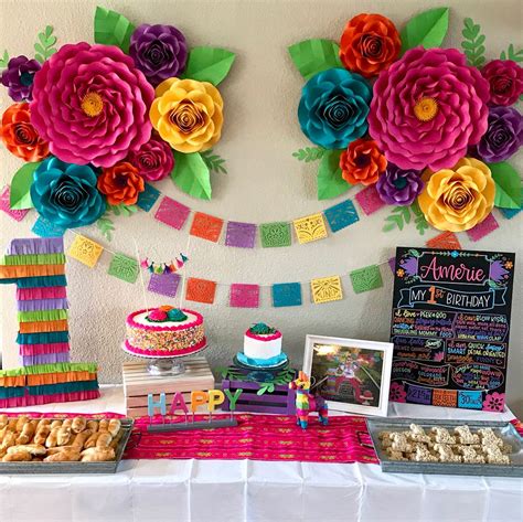 Fiesta Party Decorations - Paper Flowers - First Birthday I just wanted to share a few decor ...