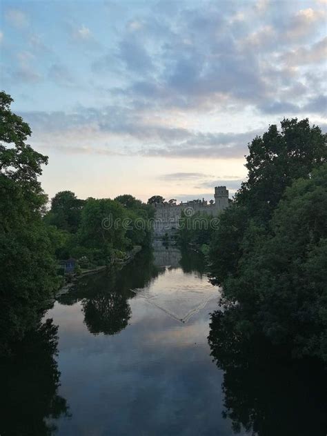 View of Warwick Castle from Bridge on the River Avon Stock Photo ...