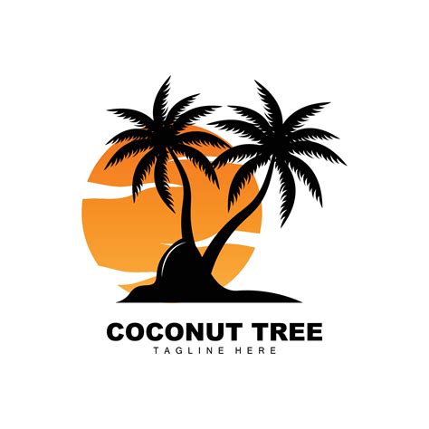 Coconut Tree Logo, Ocean Tree Vector, Design For Templates, Product ...