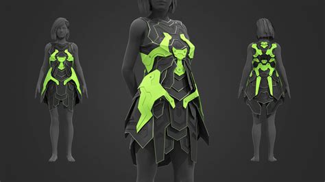 Sci-Fi Female Dress 3D Model by abuvalove