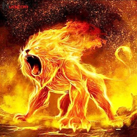 Lion Fire | Lion art, Fire lion, Fire art