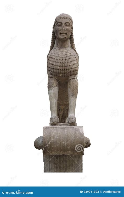 Sphinx of Naxos Sculpture stock image. Image of archeology - 239911393