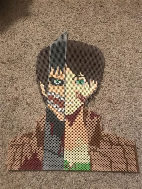 Eren Yeager Pixel Art Grid