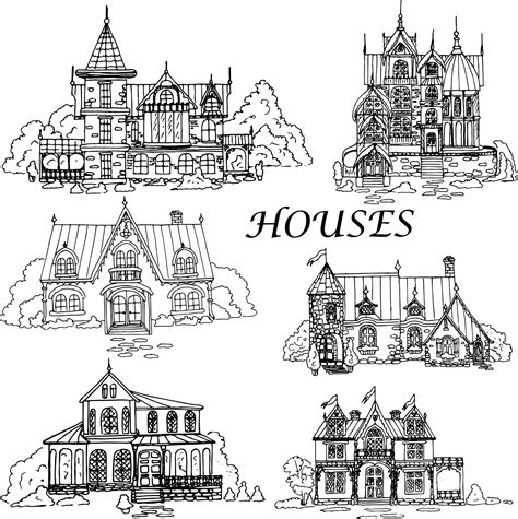 Gothic Victorian House Drawing