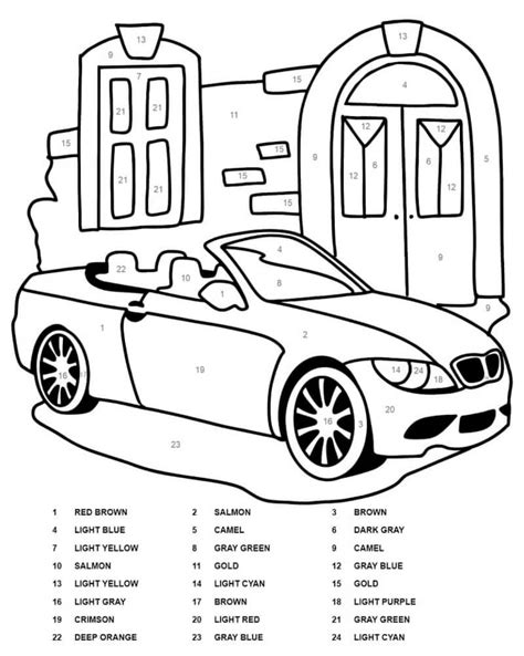 Mystic Race Car color by number - Download, Print Now!