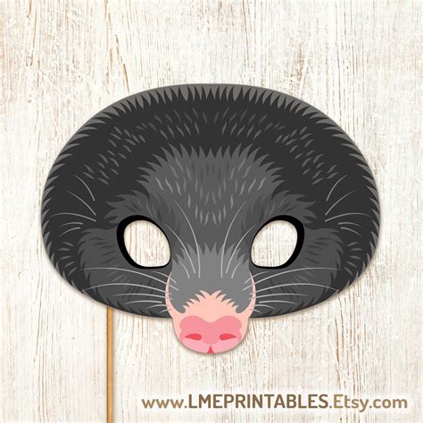 Mole Mask Printable Costume Animal Halloween Mask Moldwarp Talpa Children Party Favor Birthday ...