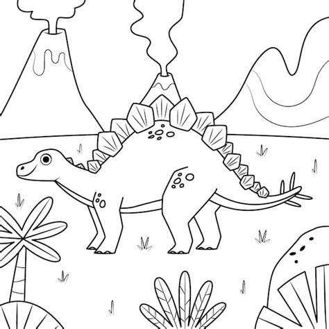 Free Vector | Hand drawn dinosaur coloring book illustration