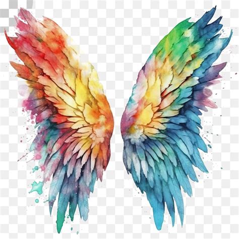 Premium PSD | The rainbow wings - rainbow wings png download